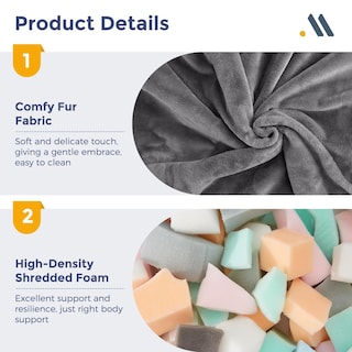 Foto 5 | Foto 5 | Puf Maxyoyo Cómodo Con Respaldo De Piel Sintética  Color Gris - Venta Internacional.