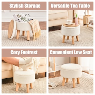 Foto 5 | Foto 5 | Otomana De Almacenamiento Poofzy Small White Sherpa Para Sala De Estar - Venta Internacional.