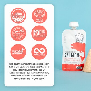 Foto 7 | Foto 7 | Bolsa De Comida Para Bebés Serenity Kids De Más De 6 Meses  Salmón 100% Capturado En Estado Salvaje - Venta Internacional.