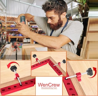 Foto 5 | Foto 5 | Pinzas De Esquina Wencrew 4 Unidades Aluminio 5 5 Cm Para Carpintería - Venta Internacional.