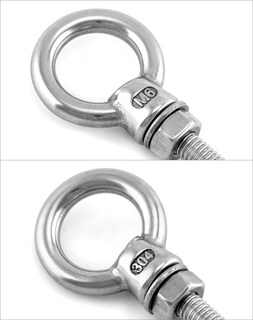 Foto 3 | Foto 3 | Eyelos Roscados Qwork Paquete De 10 Unidades 6 Mm X 10 Cm Acero Inoxidable - Venta Internacional.