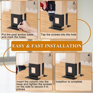 Foto 4 | Foto 4 | Soportes De Anclaje Para Postes Fnxaor Ajustables 4x4 Para Valla De Madera - Venta Internacional.