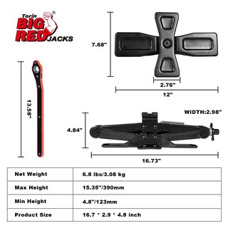 Foto 7 | Foto 7 | Conector De Tijera Big Red Ast10202sr Torin Con Capacidad De 1 5 Toneladas - Venta Internacional.