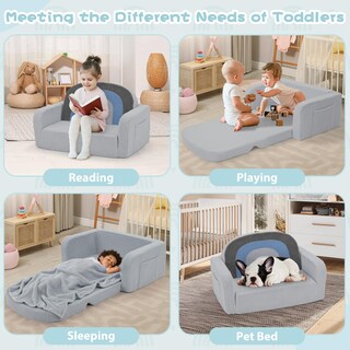 Foto 4 | Foto 4 | Sofá Infantil Foryoomi Extra Ancho 2 En 1 Suave Con Manta Rainbow - Venta Internacional.