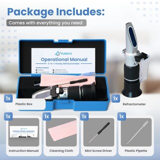 Foto 7 | Foto 7 | Refractómetro Purefiz 3 En 1 Honey Brix 58-90% Baume 38-43% - Venta Internacional.