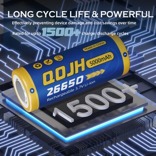 Foto 3 | Foto 3 | Batería Recargable Qojh 26650 3.7v 5000mah Para Linternas Paquete De 2 - Venta Internacional.