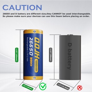 Foto 6 | Foto 6 | Batería Recargable Qojh 26650 3.7v 5000mah Para Linternas Paquete De 2 - Venta Internacional.