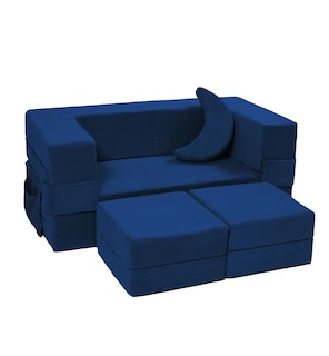Foto 1 | Foto 1 | Sofá Modular Para Niños Sofá Convertible Elftopia De Felpa Azul Marino - Venta Internacional.