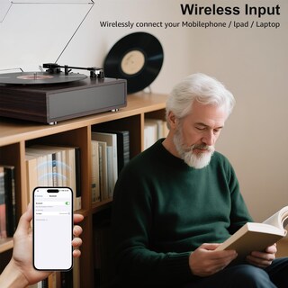 Foto 3 | Foto 3 | Reproductor De Discos Retrolife Tocadiscos Vintage Bluetooth Color Nogal - Venta Internacional.