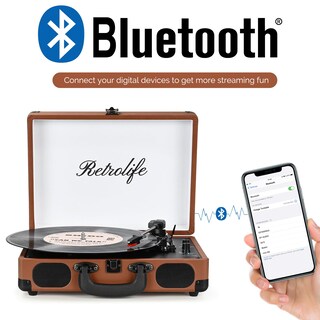 Foto 2 | Foto 2 | Tocadiscos De Vinilo Retrolife Portátil De 3 Velocidades Con Bluetooth - Venta Internacional.