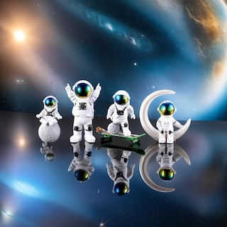 Foto 5 | Foto 5 | Set De Estatuas Ni-jasw Gradient Astronaut 4 Figuras De Spaceman - Venta Internacional.