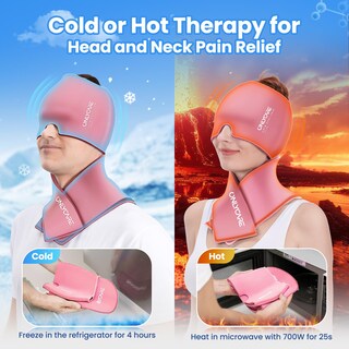 Foto 4 | Foto 4 | Juego De Bolsas De Hielo Para Cuello Y Gorro Para Aliviar La Migraña Onlycare - Venta Internacional.