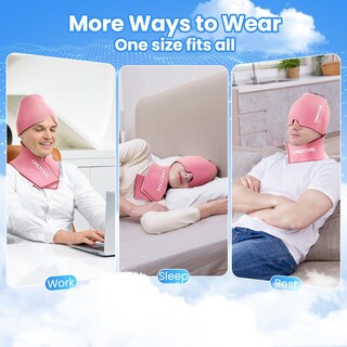 Foto 5 | Foto 5 | Juego De Bolsas De Hielo Para Cuello Y Gorro Para Aliviar La Migraña Onlycare - Venta Internacional.