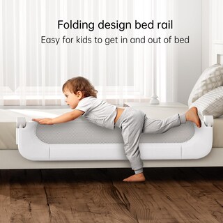 Foto 3 | Foto 3 | Barra De Cama Plegable Upgogo Para Niños Pequeños Protección De Seguridad Para Bebés Blanca - Venta Internacional.