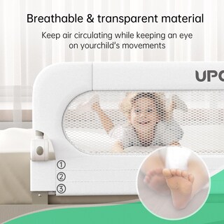 Foto 5 | Foto 5 | Barra De Cama Plegable Upgogo Para Niños Pequeños Protección De Seguridad Para Bebés Blanca - Venta Internacional.