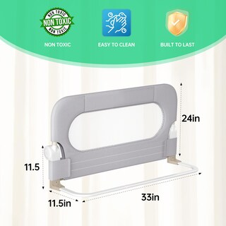 Foto 2 | Foto 2 | Barandillas De Cama Upgogo Plegables Para Cuna Gris 33 X 23 6 Cm - Venta Internacional.
