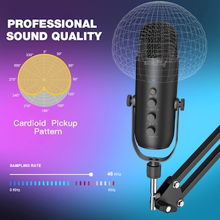 Foto 3 | Foto 3 | Micrófono Para Videojuegos Zealsound K66 Usb Con Boom Arm Negro - Venta Internacional.