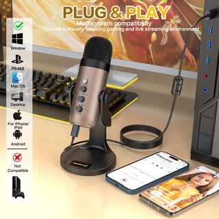 Foto 2 | Foto 2 | Micrófono Usb Zealsound Serie K66 Para Ordenador Pc Mac Ps4 Y 5 - Venta Internacional.