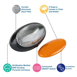 Foto 3 | Foto 3 | Luz Led Ovalada Lumitronics Para Caravana 12 V Con Interruptor De Encendido/apagado - Venta Internacional.