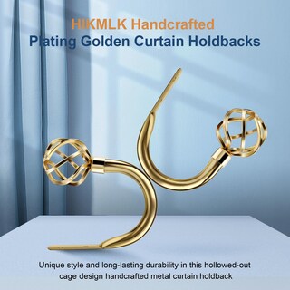 Foto 2 | Foto 2 | Soportes Para Cortinas Hikmlk Mirror De Metal Dorado 2 Unidades - Venta Internacional.