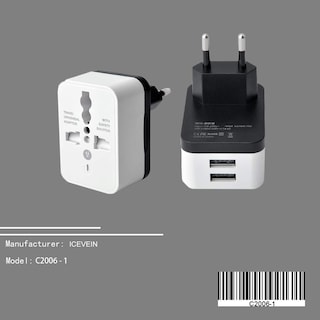 Foto 6 | Foto 6 | Adaptador Power Travel Plug Icevein De Europa A Ee. Uu. Con 2 Usb - Venta Internacional.