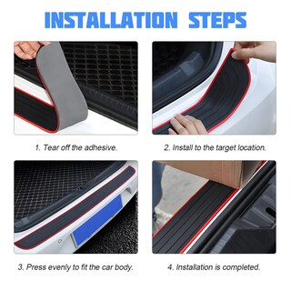 Foto 4 | Foto 4 | Protector De Parachoques Trasero Para Coche Puerta De Maletero Negro/rojo - Venta Internacional.