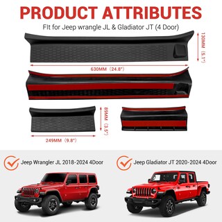 Foto 6 | Foto 6 | Kit De Protectores De Umbral De Puerta Utiiy Para Jeep Wrangler Jl/gladiator - Venta Internacional.