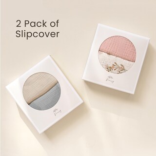 Foto 5 | Foto 5 | Funda De Tumbona Para Bebé Konssy  100% Algodón  2 Unidades  Color Gris Trigo - Venta Internacional.