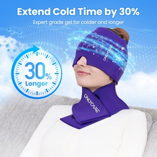 Foto 2 | Foto 2 | Juego De Bolsas De Hielo Para Cuello Y Gorro Para Aliviar La Migraña Onlycare - Venta Internacional.