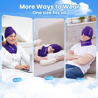 Foto 5 | Foto 5 | Juego De Bolsas De Hielo Para Cuello Y Gorro Para Aliviar La Migraña Onlycare - Venta Internacional.