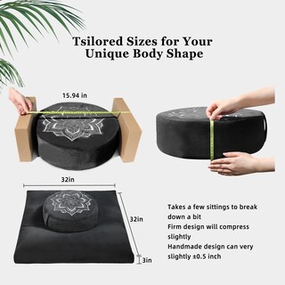 Foto 5 | Foto 5 | Juego De Cojines Meditation Zafu Hunnidspace Con Cáscaras De Trigo Sarraceno Y Espuma Viscoelástica - Venta Internacional.