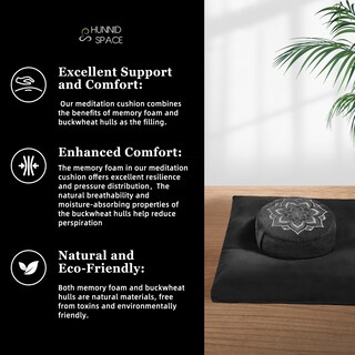 Foto 7 | Foto 7 | Juego De Cojines Meditation Zafu Hunnidspace Con Cáscaras De Trigo Sarraceno Y Espuma Viscoelástica - Venta Internacional.