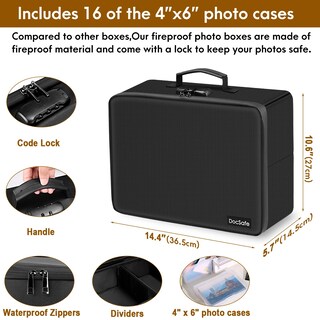 Foto 4 | Foto 4 | Caja De Almacenamiento De Fotos Docsafe Ignífuga Con Cierre 16 Pulgadas Interiores 4 X 6 Pulgadas - Venta Internacional.
