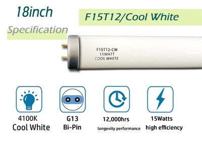 Foto 3 | Foto 3 | Bombilla Fluorescente Cemlorot F15t12-cw 15 W 4100 K 45 Cm Paquete De 2 - Venta Internacional.