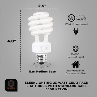 Foto 2 | Foto 2 | Bombilla Cfl Sleeklighting De 23 W E26 3500 K 1600 Lm Paquete De 3 - Venta Internacional.