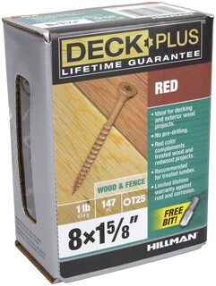 Foto 1 | Foto 1 | Tornillos Para Madera Deck Plus 48425 Exterior #8 X 1-5/8 147 Unidades Rojos - Venta Internacional.