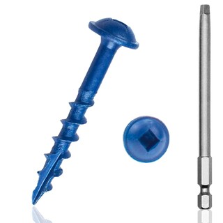 Foto 1 | Foto 1 | Tornillos Lupanter #8 × 1 Pulgada Con Orificio De Bolsillo 500 Unidades Revestidos De Azul - Venta Internacional.