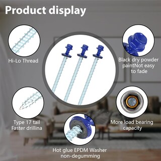 Foto 2 | Foto 2 | Tornillos Metálicos Para Techos Bobibbi 10 X 7 62 Cm Color Azul 250 Unidades - Venta Internacional.