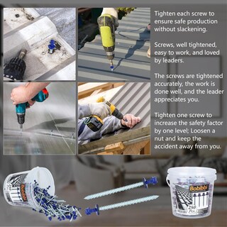 Foto 5 | Foto 5 | Tornillos Metálicos Para Techos Bobibbi 10 X 7 62 Cm Color Azul 250 Unidades - Venta Internacional.