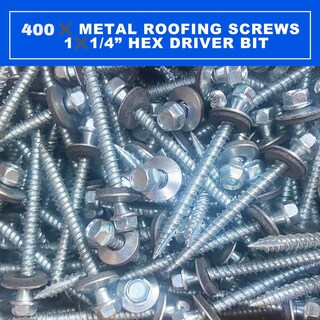 Foto 5 | Foto 5 | Tornillos Metálicos Para Techos Bhtop 400 Piezas 10 X 2 54 Cm Con Arandela Epdm - Venta Internacional.