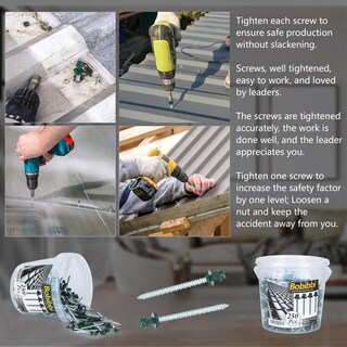 Foto 5 | Foto 5 | Tornillos Metálicos Para Techos Bobibbi 10 X 6 35 Cm Color Verde 250 Unidades - Venta Internacional.