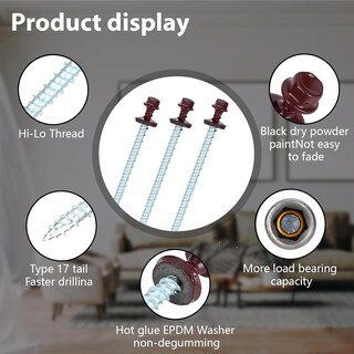 Foto 2 | Foto 2 | Tornillos Metálicos Para Techos Bobibbi 10 X 7 62 Cm Color Marrón 250 Unidades - Venta Internacional.