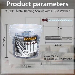 Foto 3 | Foto 3 | Tornillos Metálicos Para Techos Bobibbi 10 X 7 62 Cm Color Marrón 250 Unidades - Venta Internacional.