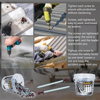 Foto 5 | Foto 5 | Tornillos Metálicos Para Techos Bobibbi 10 X 7 62 Cm Color Marrón 250 Unidades - Venta Internacional.