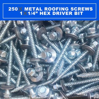 Foto 5 | Foto 5 | Tornillos Metálicos Para Techos Bhtop De 10 X 5 Cm Con Cabeza Hexagonal Con Arandela De Epdm - Venta Internacional.