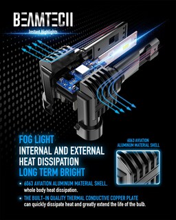 Foto 7 | Foto 7 | Bombillas Antiniebla Beamtech 9012 Hir2 6500 K Xenón Blanco (paquete De 2) - Venta Internacional.