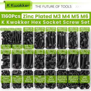 Foto 6 | Foto 6 | Kit Surtido De Tuercas Y Tornillos Kwokker Kwokker M3-m6 1160 Piezas - Venta Internacional.