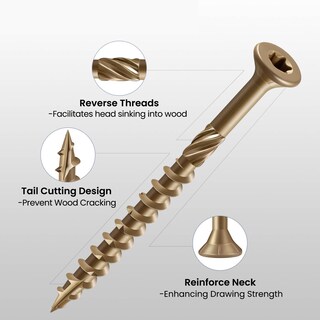 Foto 4 | Foto 4 | Tornillos De Cubierta Bnuok #8 X 1-5/8 Para Exterior Madera Tracción Torx Drive Bronce - Venta Internacional.