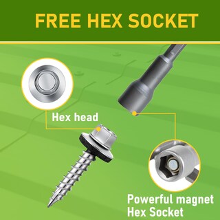 Foto 2 | Foto 2 | Tornillos Metálicos Para Techos Camnwamn #10 X 2 Pulgadas 100 Unidades Con Arandela - Venta Internacional.