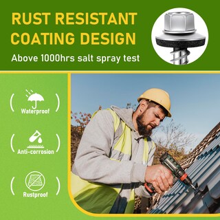 Foto 5 | Foto 5 | Tornillos Metálicos Para Techos Camnwamn #10 X 2 Pulgadas 100 Unidades Con Arandela - Venta Internacional.